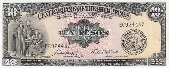 Philippinen 10 Pesos 1949 p136e
